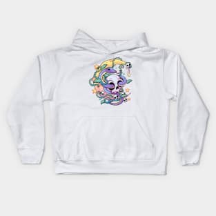 Pastel Goth Snake Skull Kids Hoodie